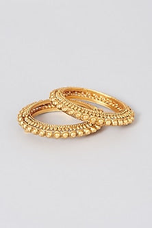 Gold Finish Openable Bangles (Set of 2)