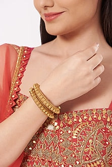 Gold Finish Openable Bangles (Set of 2)