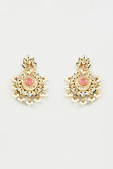 Pink Stone Chandbali Earrings