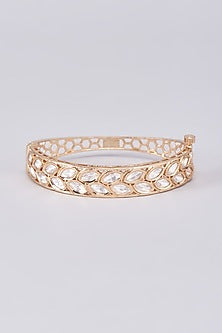 Gold Finish Kundan Polki Bangle