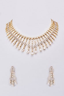 Gold Finish Zircon Necklace Set