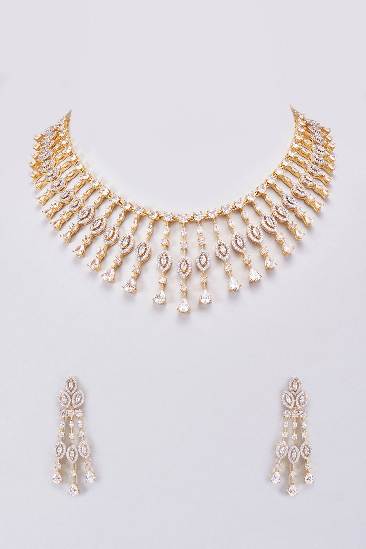 Gold Finish Zircon Necklace Set