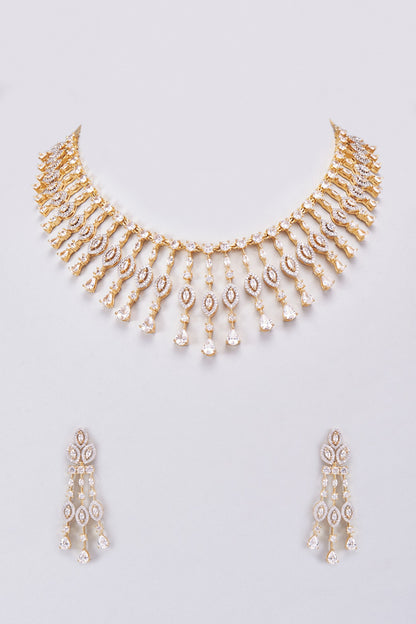 Gold Finish Zircon Necklace Set