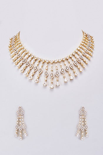 Gold Finish Zircon Necklace Set