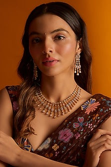 Gold Finish Zircon Necklace Set