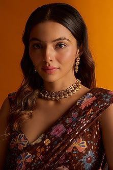 Gold Finish Ruby Necklace Set