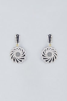 White Finish Zircon Dangler Earrings