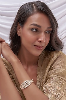 Gold Finish Kundan Polki Kada