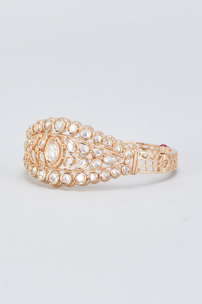 Gold Finish Kundan Polki Kada