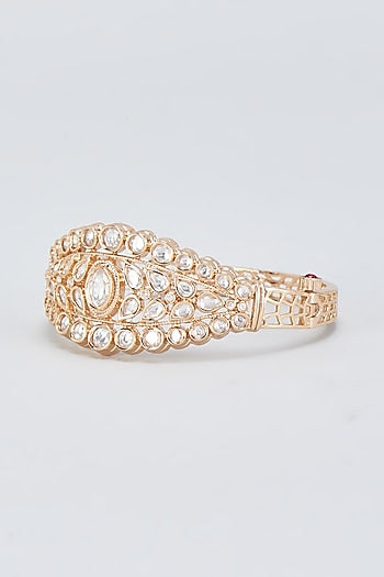 Gold Finish Kundan Polki Kada