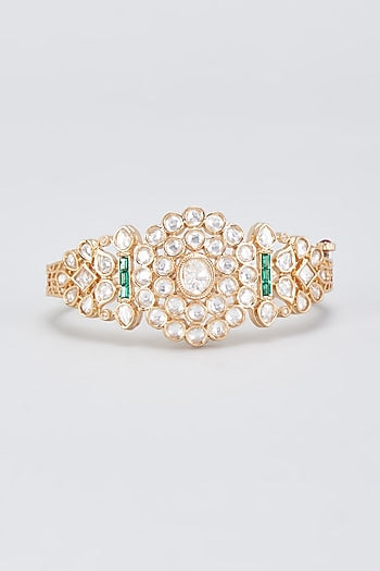 Gold Finish Kundan Polki Kada