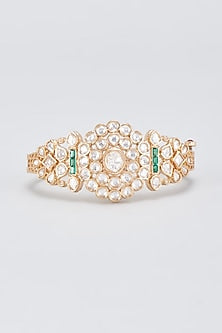 Gold Finish Kundan Polki Kada