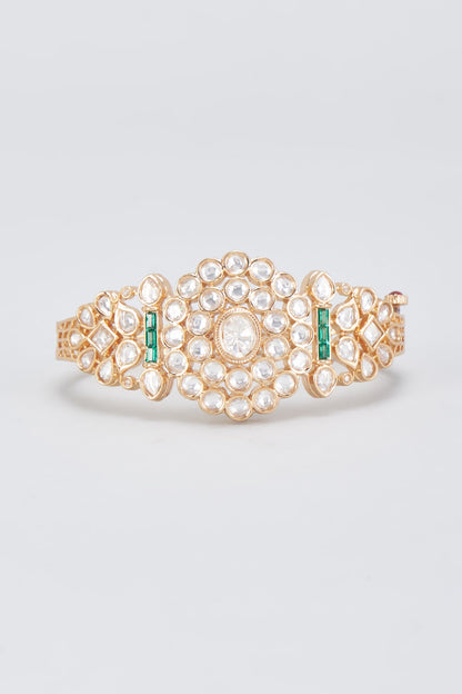 Gold Finish Kundan Polki Kada