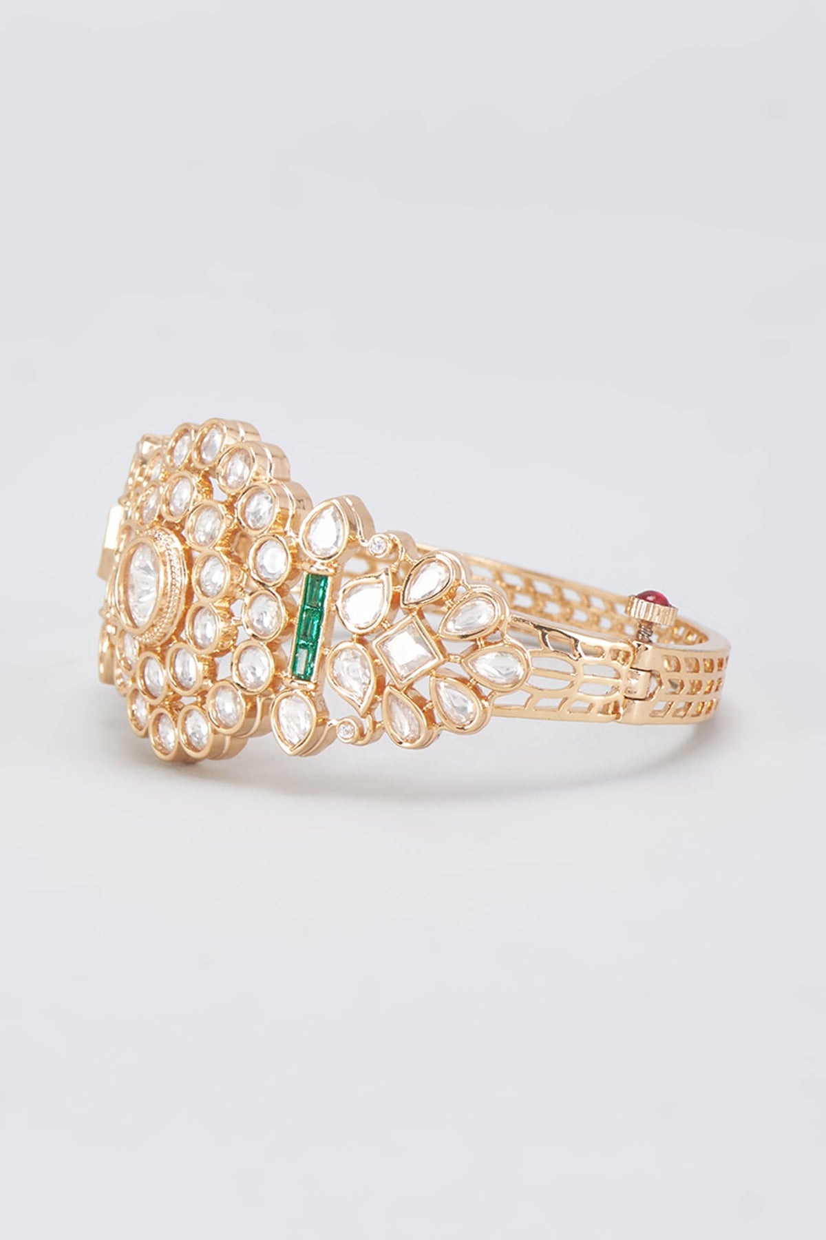 Gold Finish Kundan Polki Kada