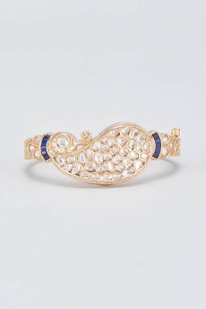 Gold Finish Kundan Polki Kada