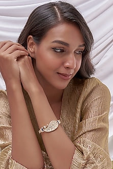 Gold Finish Kundan Polki Kada