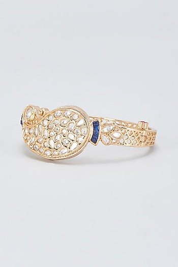 Gold Finish Kundan Polki Kada