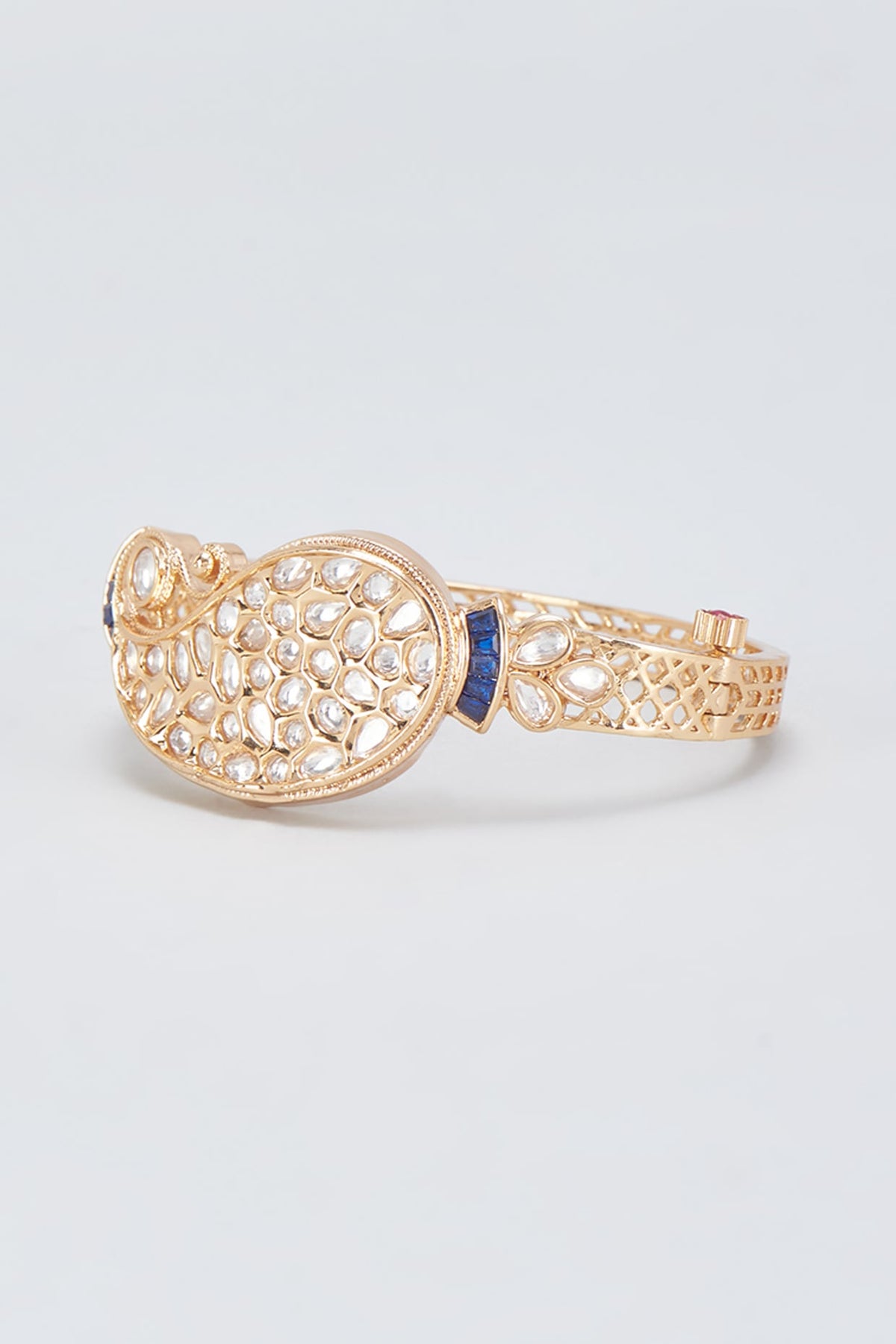 Gold Finish Kundan Polki Kada