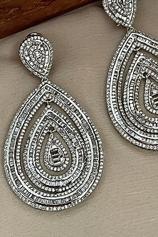 Gold Finish Zircon Dangler Earrings