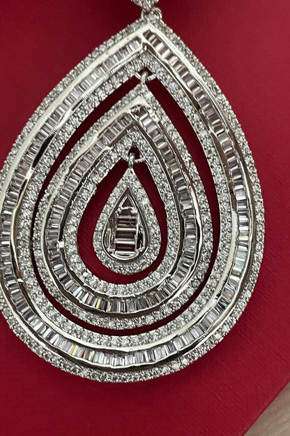 Gold Finish Zircon Dangler Earrings