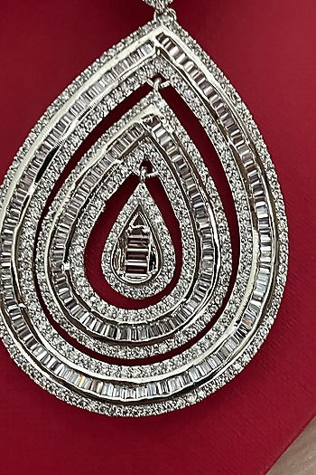 Gold Finish Zircon Dangler Earrings