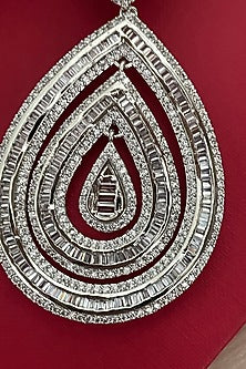 Gold Finish Zircon Dangler Earrings