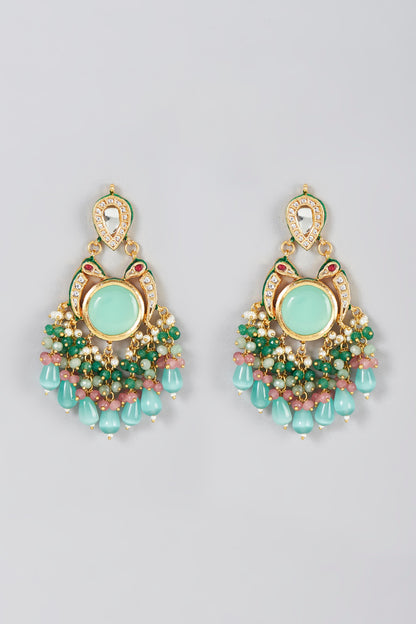 Gold Finish Chandbali Earrings