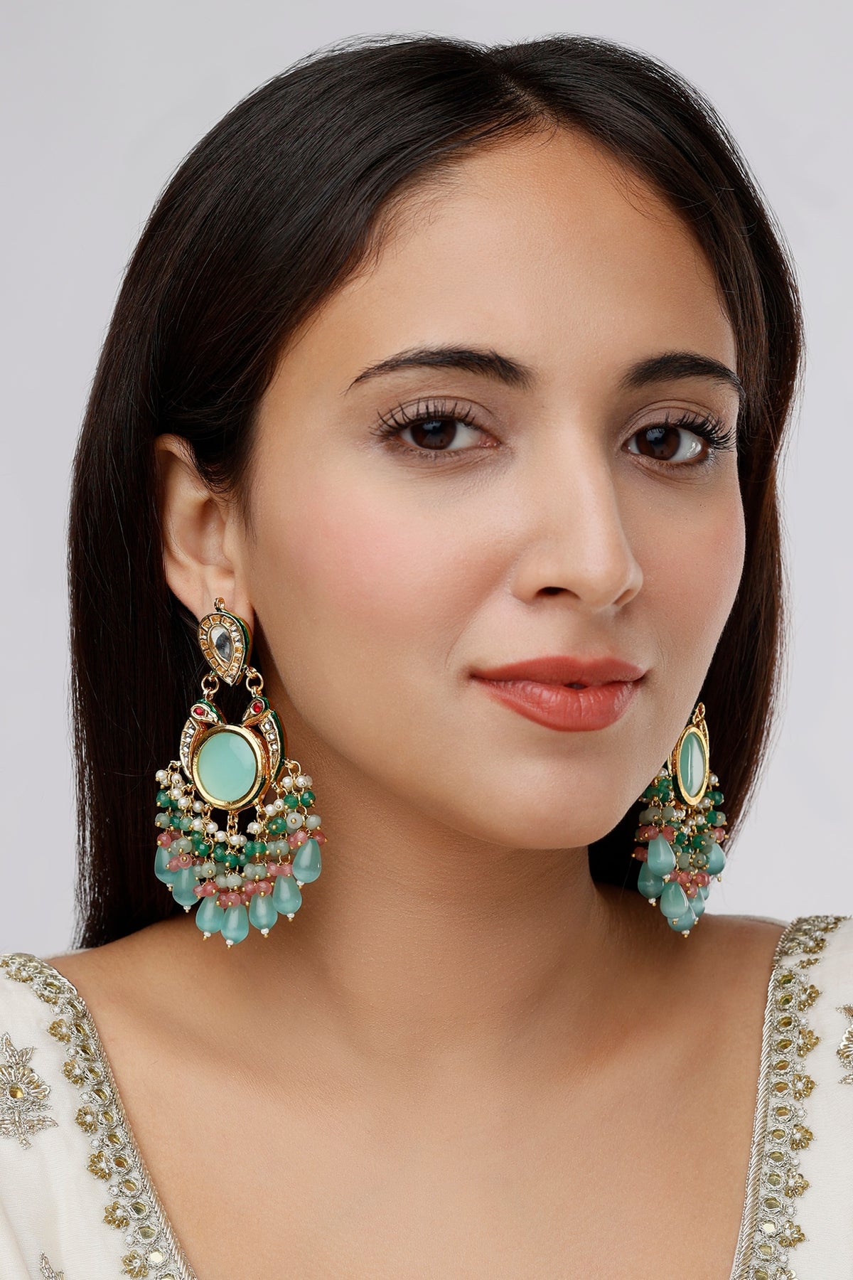 Gold Finish Chandbali Earrings