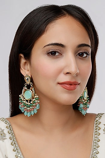 Gold Finish Chandbali Earrings
