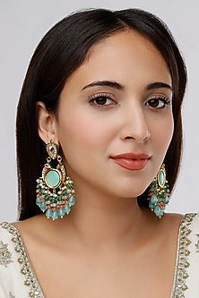 Gold Finish Chandbali Earrings