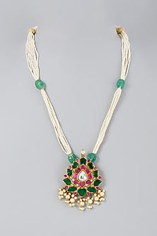 Gold Finish Kundan Long Necklace