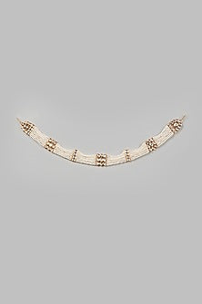 Gold Finish Kundan Polki & Pearl Matha Patti