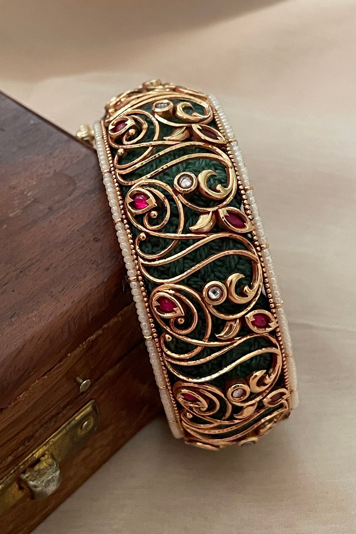 Gold Finish Filigree Work Bangle