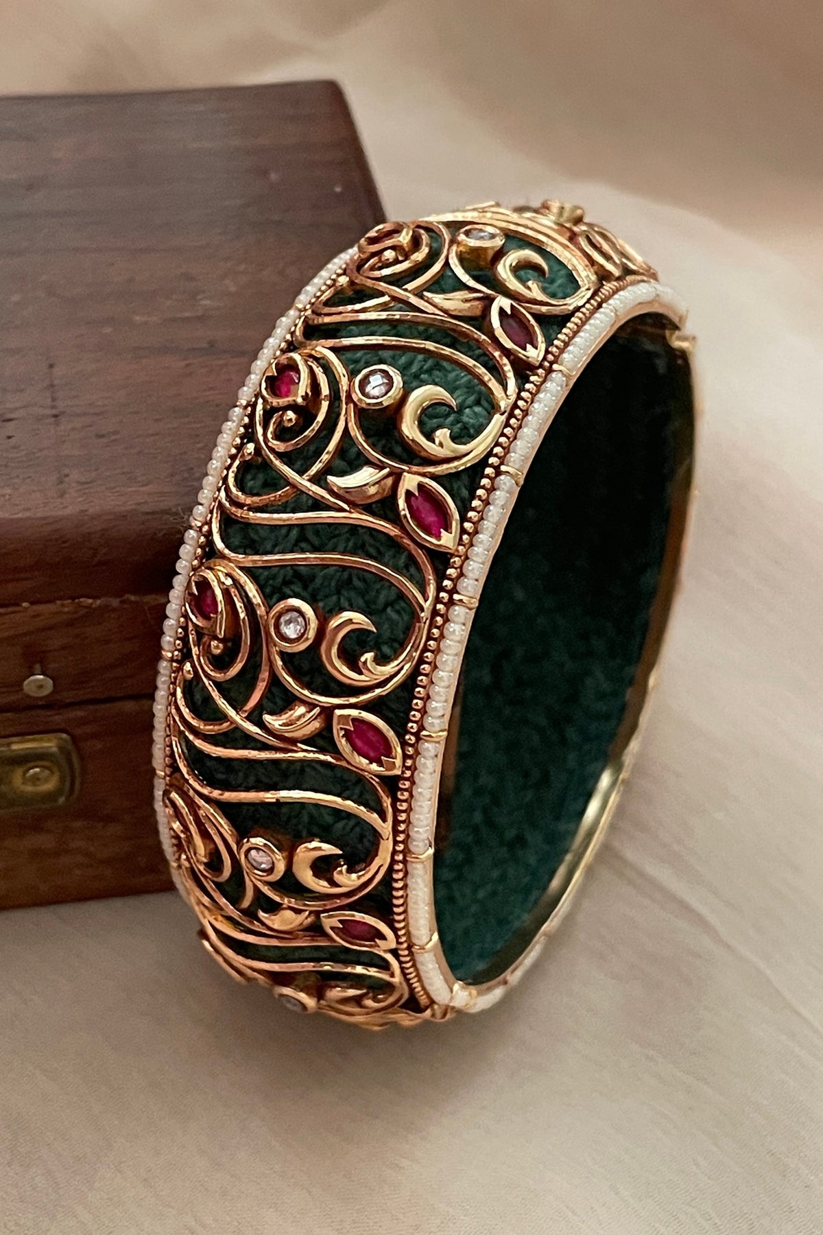 Gold Finish Filigree Work Bangle