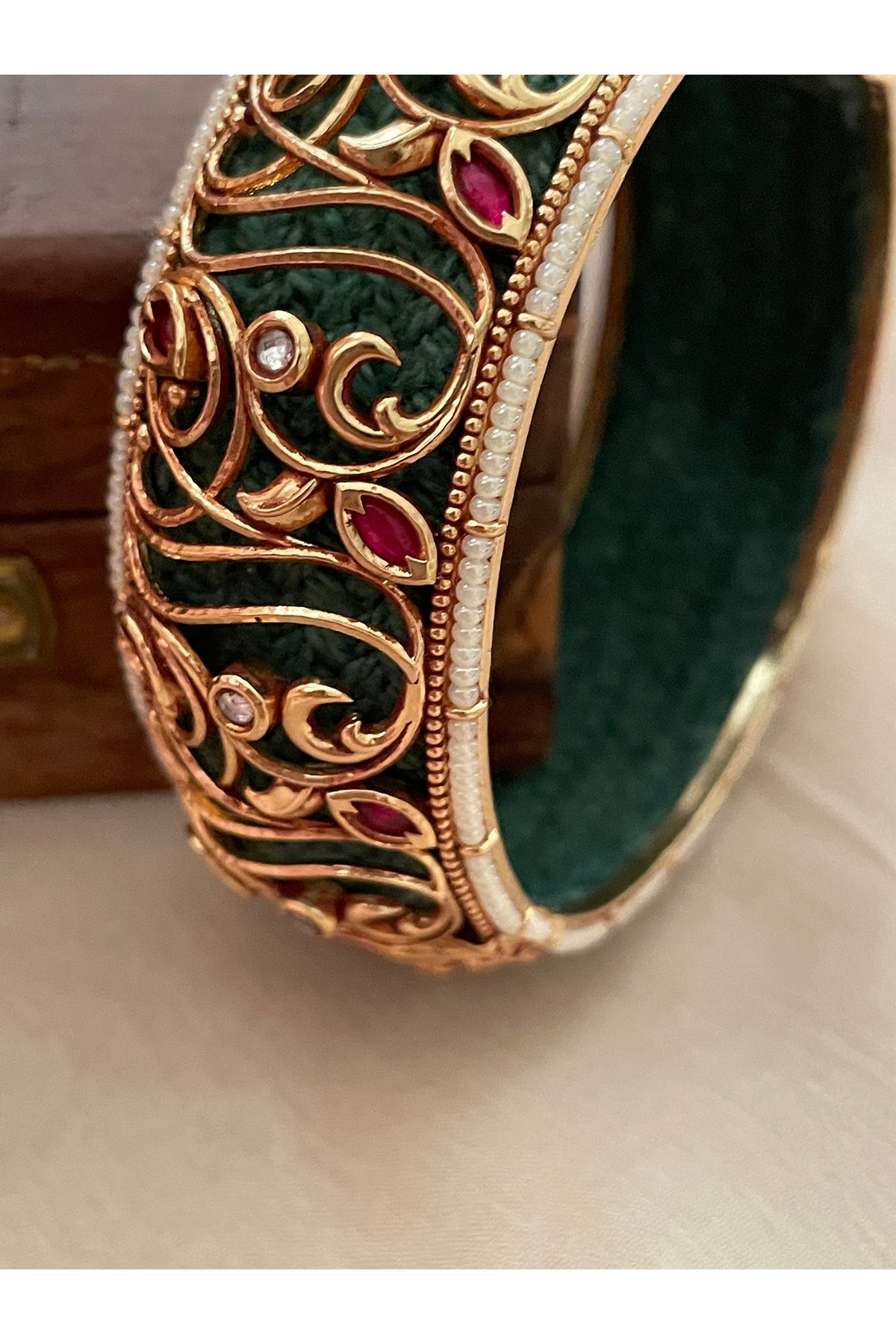 Gold Finish Filigree Work Bangle