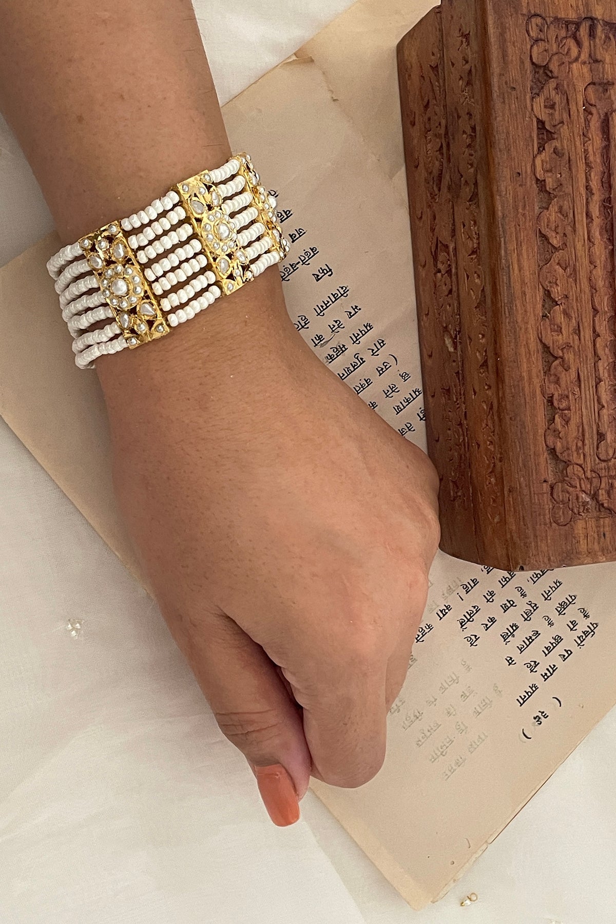 Gold Finish Pearl Bracelet