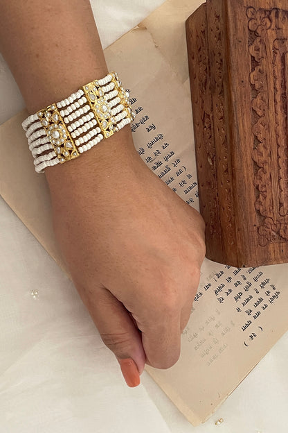 Gold Finish Pearl Bracelet