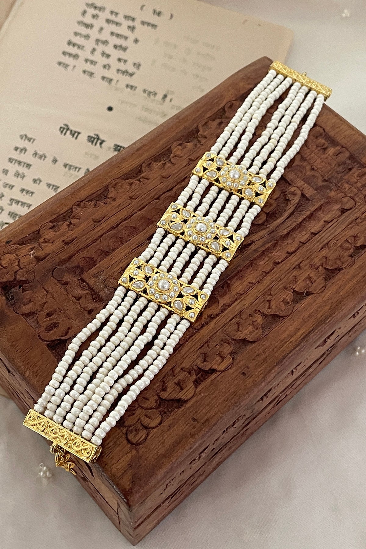 Gold Finish Pearl Bracelet
