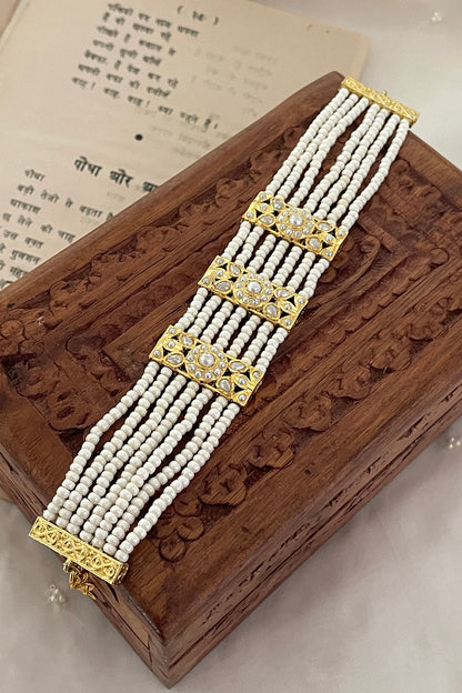 Gold Finish Pearl Bracelet