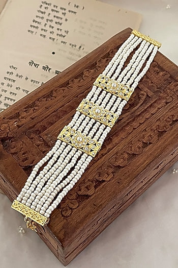Gold Finish Pearl Bracelet