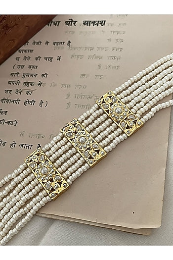 Gold Finish Pearl Bracelet