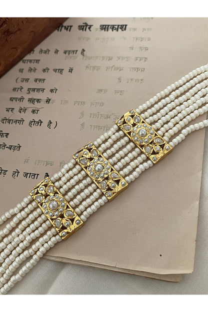 Gold Finish Pearl Bracelet