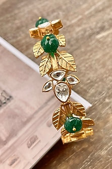 Gold Finish Leaf Motif Bracelet