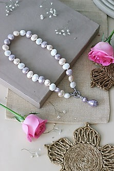 Purple & Peach Pearl Necklace