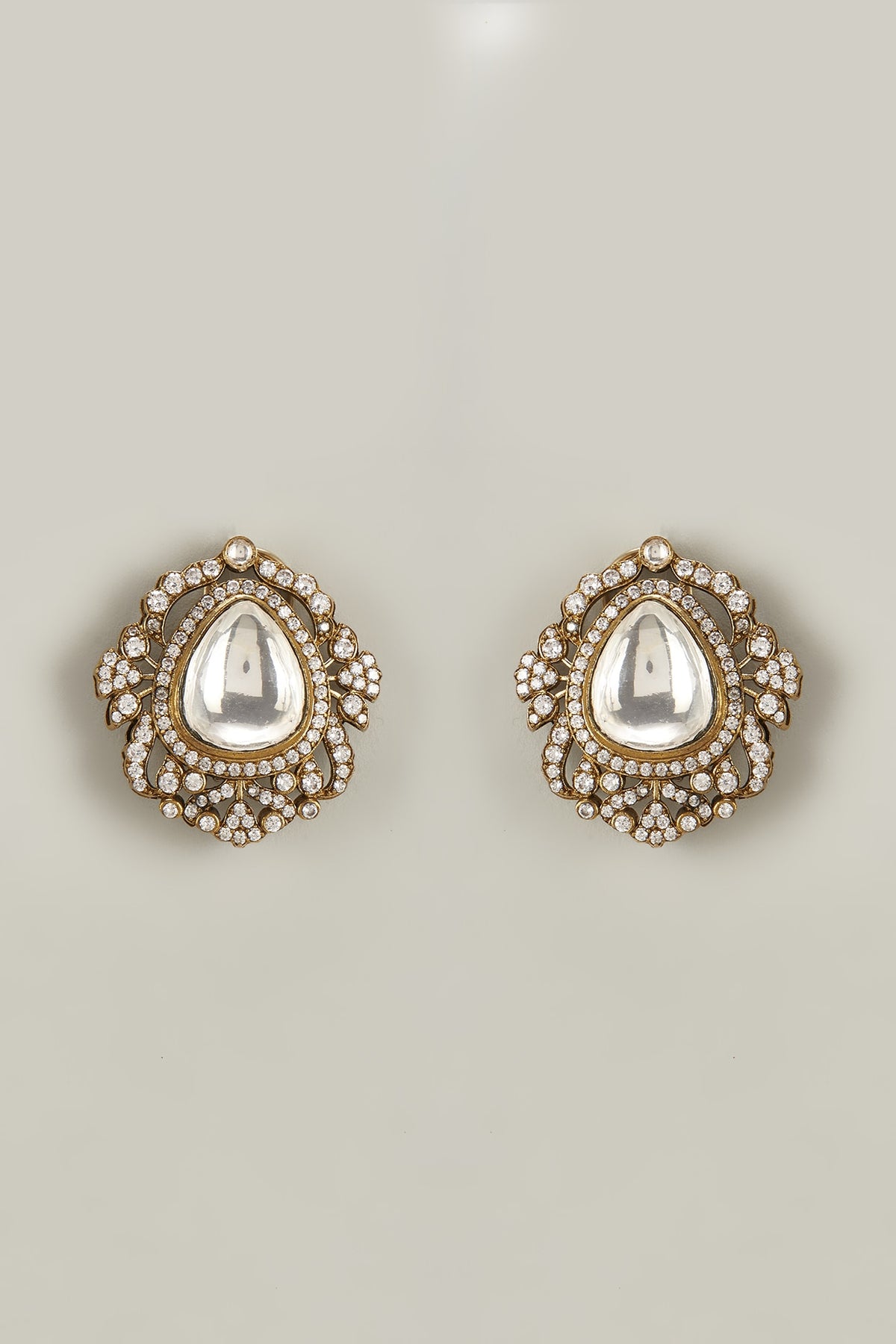 Diamonds & Kundan Polki Stud Earring