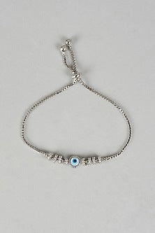 White Finish Diamond Evil-Eye Necklace