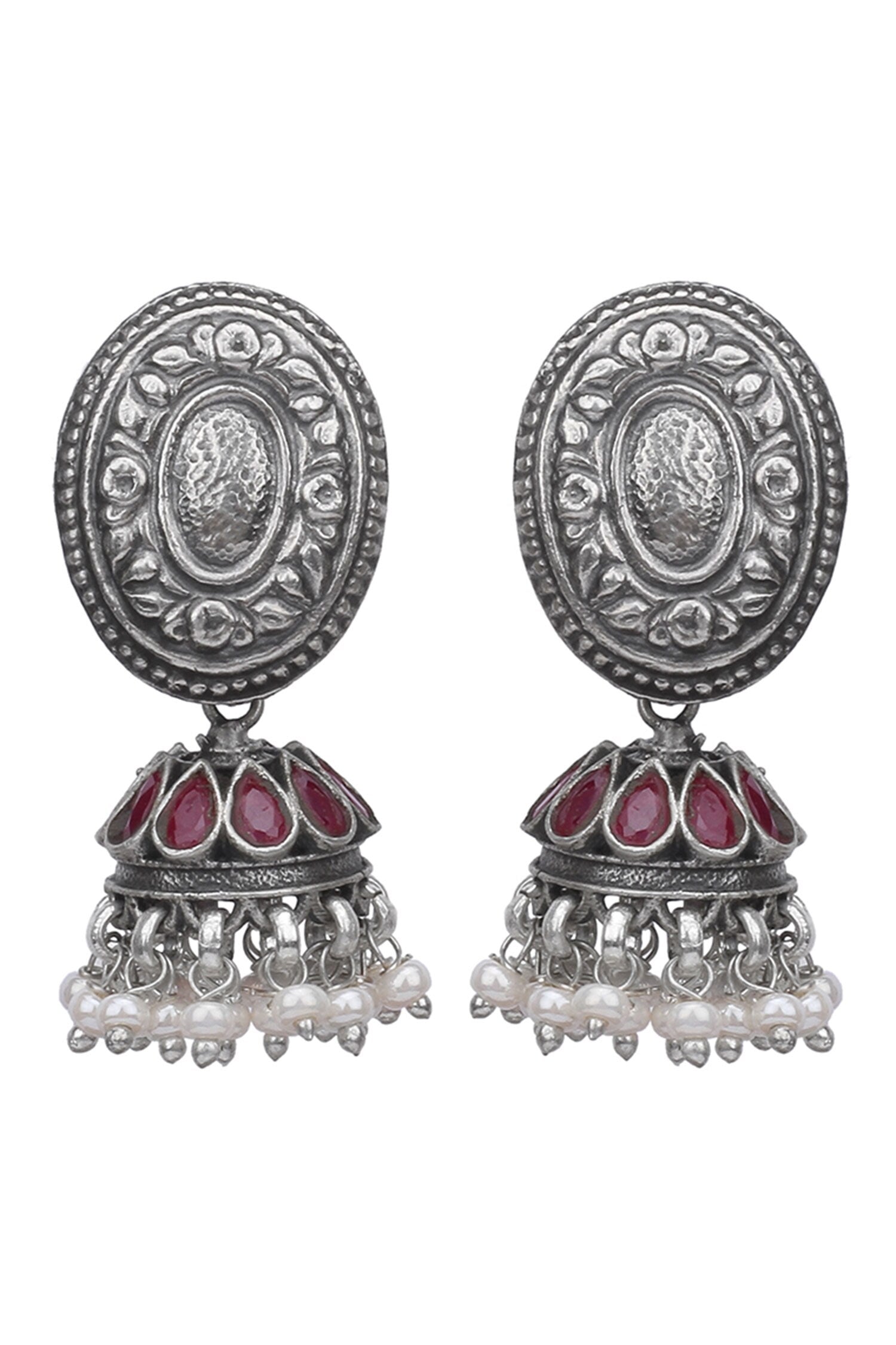 Liba Leaf Carved Jhumkas 