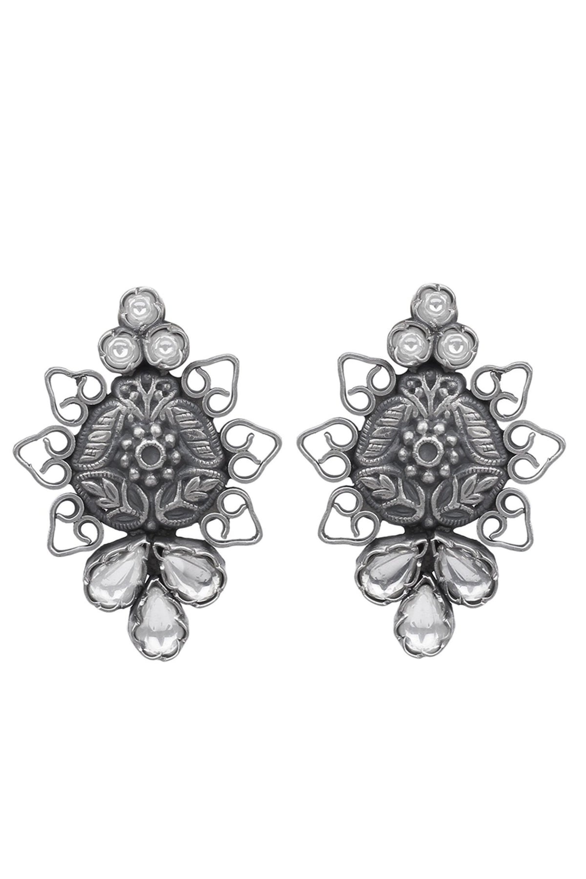 Noor Leaf Carved Earrings 