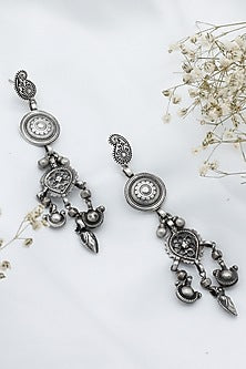 Silver Finish Dangler Earrings In Sterling Silver