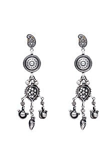 Silver Finish Dangler Earrings In Sterling Silver